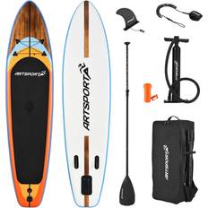 ArtSport Stand Up Paddle Board Beach Rocker Aufblasbares SUP Board Set bis kg Weiß & Bunt