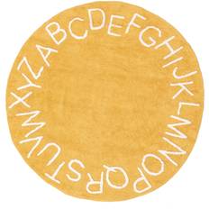 Best Rugs Nuloom Brooklyn Rug Co Kids Washable Round Alphabet Rug Yellow 6' Round