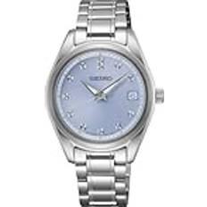 Seiko Unisex Armbandsur Seiko Damer analog kvartsur med rostfritt armband SUR581P1, silver