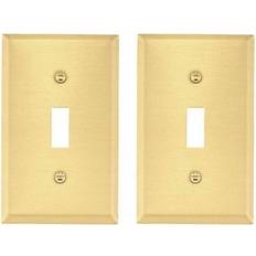 Wall Switches on sale Renovators Supply Sold by: The Brushed Brass Toggle Switch Plate Decorative Rectangular Wall Plate 4.5 H x 2.75 W Standard Size Switch Plate Single Toggle/Dimmer Switch Plate Pack of 2