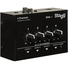 Amplifiers & Receivers Stagg Sold by: Butler Music, Stagg Model SHA-4 four channel headphone amplifier DC 12-18V Powered