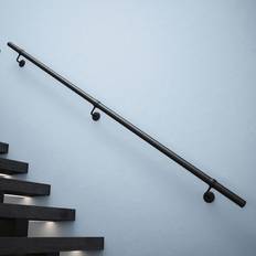 Black Stair Parts Rothley Rothley Matt Black Stair Handrail Kit 2.4m 2400 x 4 x 4cm