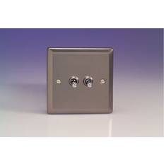 Varilight xrt71 intermediate & 2-way toggle switch, 10a, 2-gang, classic pewter