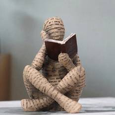Shein Little Reader Resin Decorative Figurine Home Decor Ornament Tobacco Figurine 8cm