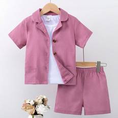 Linen Other Sets Children's Clothing Shein Young Girl Mexican Childrens Day Linen Short Sleeve Top And Casual Shorts Summer Outfit Set