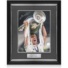 Real Madrid Sports Fan Products Exclusive Memorabilia Luka Modric Signed Real Madrid Football Photo: Champions League Winner. Deluxe Frame