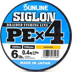 Orange Fishing Lines Sunline P.E X4 Siglon 1800M P.E 0.4 6LB Orange 1489