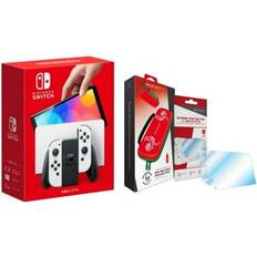 Nintendo Switch Games Distributor, Switch OLED White and Sriracha Case POWEVER Bundle