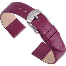 Purple Watch Straps Uxcell Genuine leather band 14mm, flat leather for men and women, purple