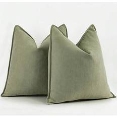 Decorative cushions for sofa Shein One Sage Green Herringbone Trim Pillow Cover (Without Filling), Modern Soft Snowy Neale Decorative Cushion Case, Suitable For Sofa, Bed, Bedroom, Office, Hotel, Decoration, Suitable For All Seasons Cushion Cover Green (50.8x50.8cm)