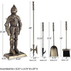 Fireplaces Lavish Home medieval knight fireplace tool 3-piece set. 2047