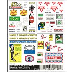 Scale Models & Model Kits Woodland Scenics DT551 Tavern, Gas Station & Commercial Signs