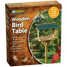 My Garden Wooden bird table garden birds green feeder feeding