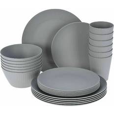 Geezy picnic camping set dinner plate tableware bbq outdoor party travel 24pcs