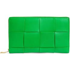 Bottega Veneta Leather Intreccio Wallet - green - One