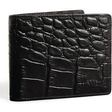 Note Compartments Wallets Harrods Croc-Embossed Wembley Bifold Wallet - black