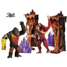 King kong leksaker Playmates Toys MonsterVerse Godzilla x Kong, förpackning med 2 ledade figurer, 15 cm, Kong vs Skar King, för barn från 4 år, MN3042