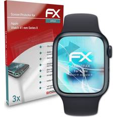 atFoliX 3x für apple watch 41 mm series 8 schutzfolie klar&flexibel Transparent