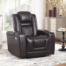 Ebern Designs Black Armchairs Ebern Designs Barbre Faux Recliner Armchair