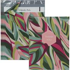 Quality Park Thank You Poly Mailers, 10 x13 Inch Shipping Envelopes, 100 Self Seal, Waterproof Shipping Bags for Clothing, Leaf QUA89300