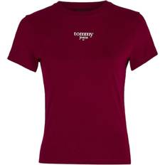 6XL - Femme T-shirts Tommy Jeans T-Shirt 'ESSENTIAL' marine weinrot weiß