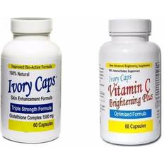 1 IVORY CAPS & 1 VITAMIN C GLUTATHIONE SKIN WHITENING 1500 MG