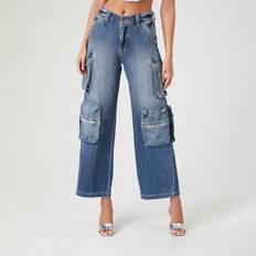 Shein Stone Wash WideLeg Cargo Jeans