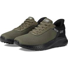 Green - Men Walking Shoes Skechers BOBS from SKECHERS Hands Free Slip-Ins Squad Chaos Balanced Edge Olive Men's Shoes 11.5 Medium