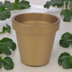 Large Gold Round Flower Plant Pot Planter Garden