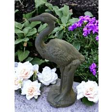 Geko Stone Effect Grey Heron Statue