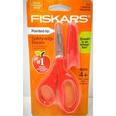 Red Scissors Fiskars 5" inch pointed safety edge blade