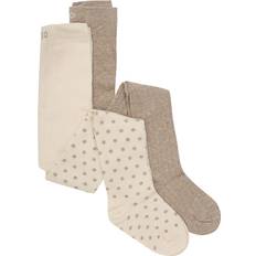 Beige Strumpbyxor Barnkläder Minymo Simply Taupe Strumpbyxor 2-Pack - Multi Patterned