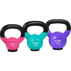 Yes4All Kettlebells Yes4All Kettlebells Weights Combo 5-10-15LB Home Gym Equipment for Strength Training Exercises, Protective Bottom