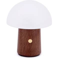 Gingko Uppladdningsbar Svamplampa Small Valnöt Bordslampa
