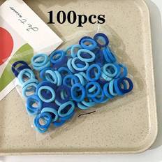 Shein 100Pcs Girls Elastic Hair Bands Colorful Nylon Small Headband For Children Ponytail Holder Scrunchie Kids Hair Accessories
