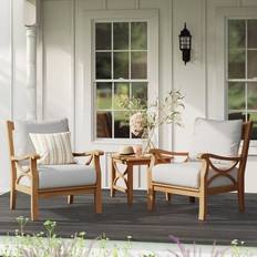 Teak Outdoor Lounge Sets Birch Lane™ Brunswick 3 Outdoor Lounge Set