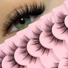 False Eyelashes Shein Pairs Natural Look False Eye Lashes With Clear Band Wispy Fluffy And Soft Faux Mink Lashes Makeup Extension