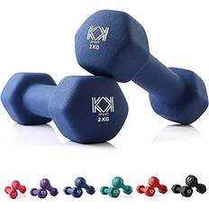 Fitness KK Neoprene Dumbbells for Home, and Gym- Hand Weights Dumbbells for Exercise, Fitness, Training, and Weight Lifting Blue 2 x 2kg