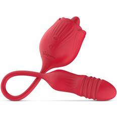 Teazers Rose Vibrator with Thrusting Dildo