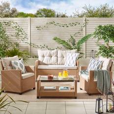 Synthetic Rattan - White Outdoor Lounge Sets Furniturebox Furniturebox Tucson Beige Outdoor Lounge Set