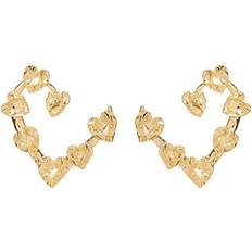 Oscar de la Renta 14K Crushed Heart Hoops