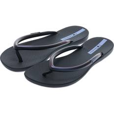 Womenss Wave Bubble Flip Flops in Black