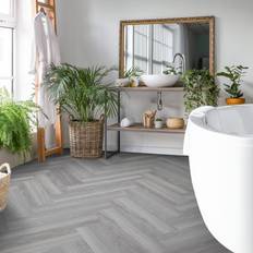 Liberty Floors Cool Grey SPC Herringbone 5.5mm Rigid Core Vinyl 275828