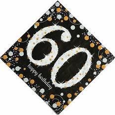 Paper Napkins Fun Express Sparkling celebration 60th birthday luncheon napkins Multicolor