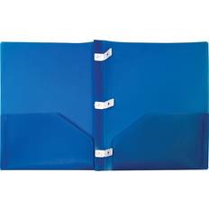 Storex 2-Pocket Poly Folder with Plastic Prongs, Blue 50313U18C