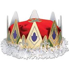 Red Streamers Beistle Adult's Red Regal Royalty Paper Crown