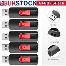 Kootion 5x 64gb usb2.0 flash drive memory stick usb stick retractable data storage stick