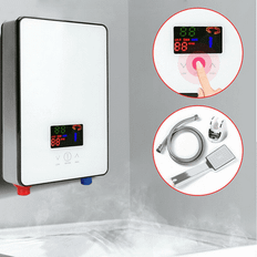 Water Heaters Miumaeov Electric Tankless Instant Water Heater with Shower Head Display 4500W