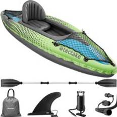 Kayaks tectake Kayak individual Liberty hinchable, juego completo con bolsa de transporte verde