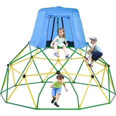 Playground Merax Climbing Dome with Play Tent, Outdoor 10FT Dome Climber Play Den for Kids 3-10 Supporting 1000 lbs, Easy Assembly Playground Jungle Gym Backyard Play Equipment 10FT Climbing Dome w/Play Tent